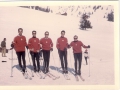 1961, il team dei mastri di sci della scuola svizzera di sci di Carì, da sinistra: Marco Barbieri (vice direttore), Aldo Biasca, Mario Pedimina (direttore), Italo Giavera, Edo De Maria